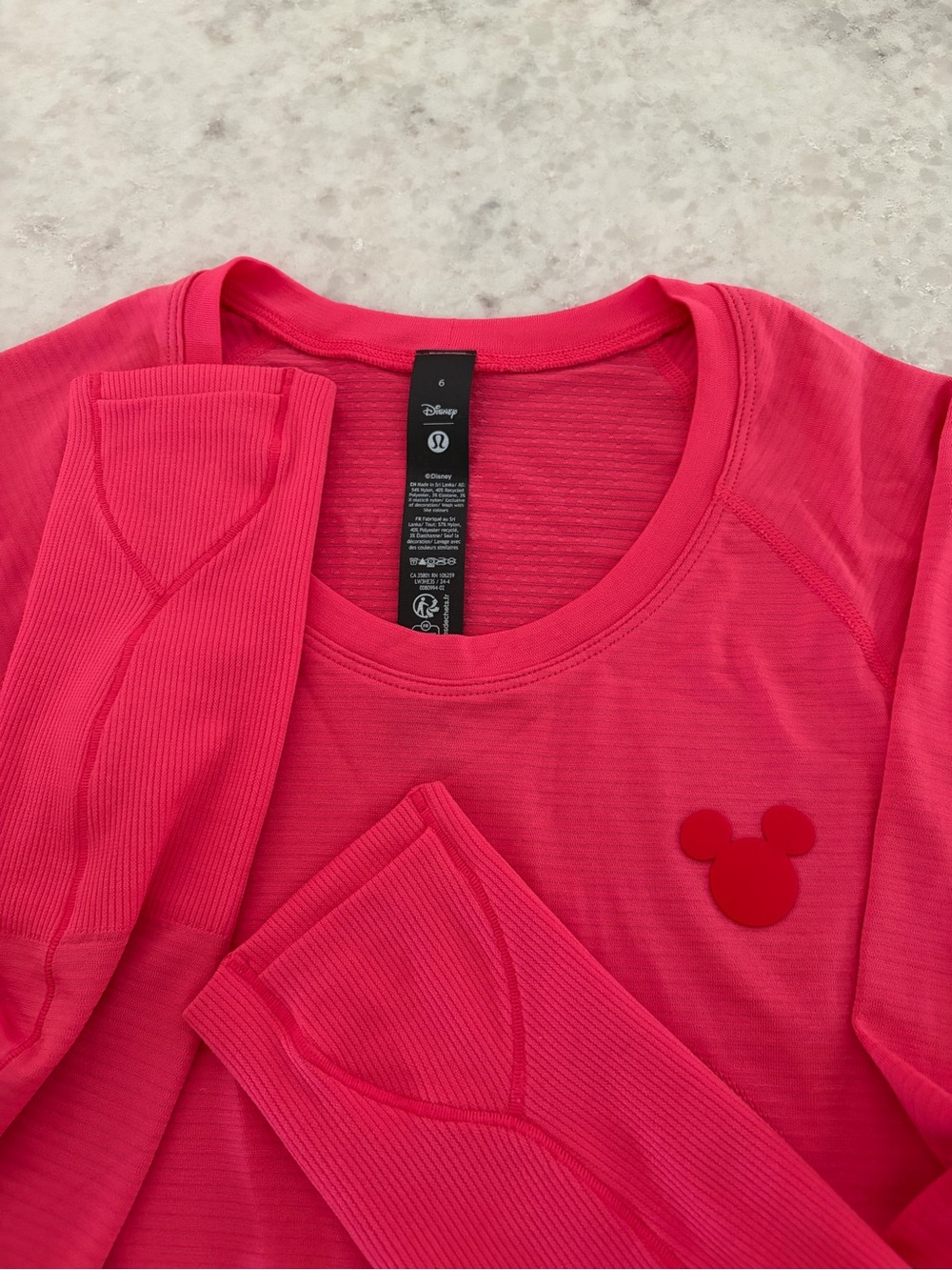 Disney x Lululemon Swiftly Long Sleeve Shirt - Lip Gloss Pink/Size 6 - Picture 3 of 4